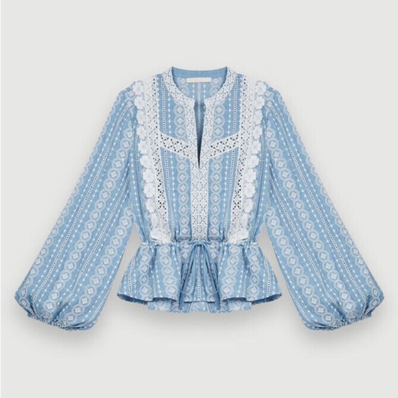 Maje Laviata Top with Contrasting Trims - Sz 1 - Picture 5 of 6